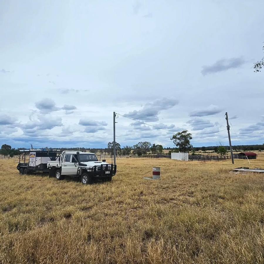 Paddock mains & poles — Overhead mains · rural block — Rising Sun Electrical